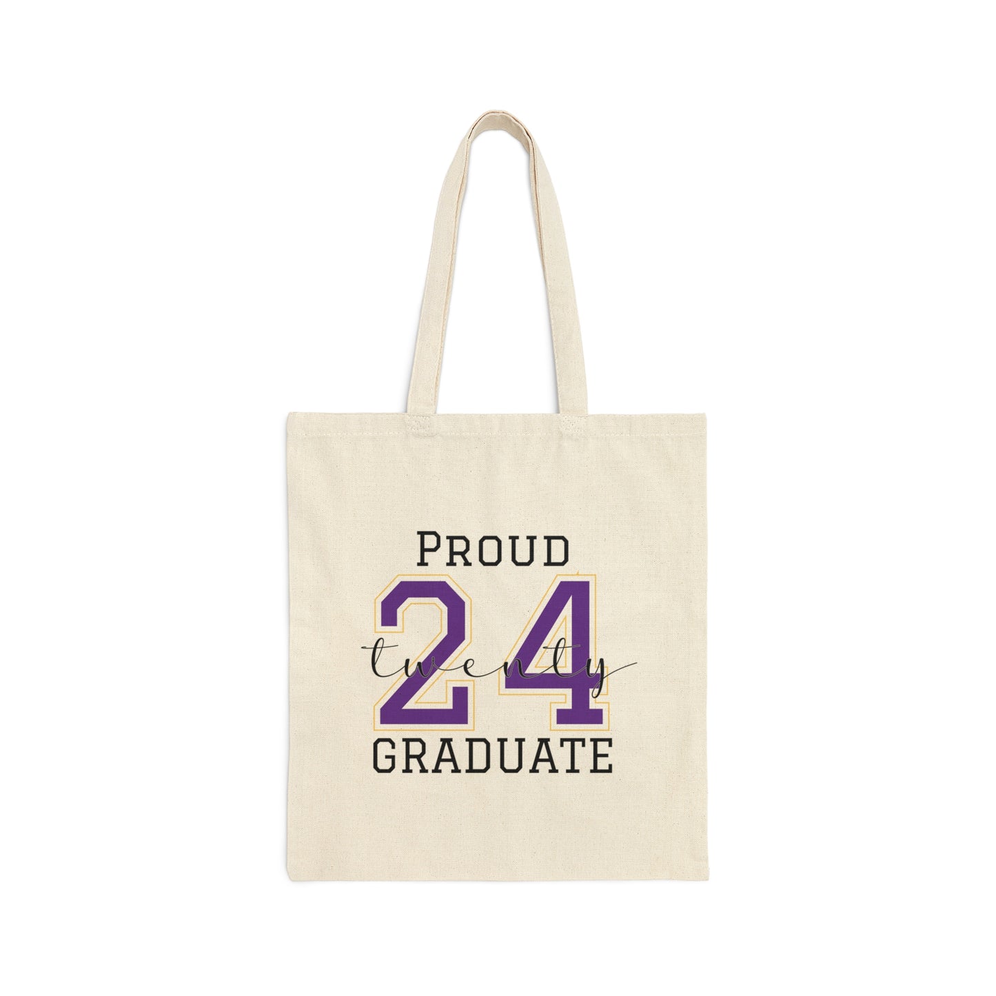 Cotton Canvas Tote Bag, Customizable 2024 Graduate Bag, Proud Mom, Proud Dad, Proud Grandparent, Grandma, Grandpa of Graduate 2024