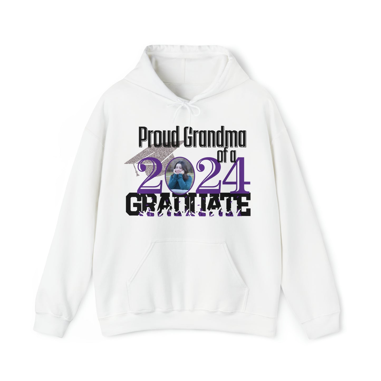 Customizable Unisex Heavy Blend™ Hooded Sweatshirt, 2024 Graduate Hoodie, Proud Mom, Proud Dad, Proud Grandparent, Grandma, Grandpa of Graduate 2024