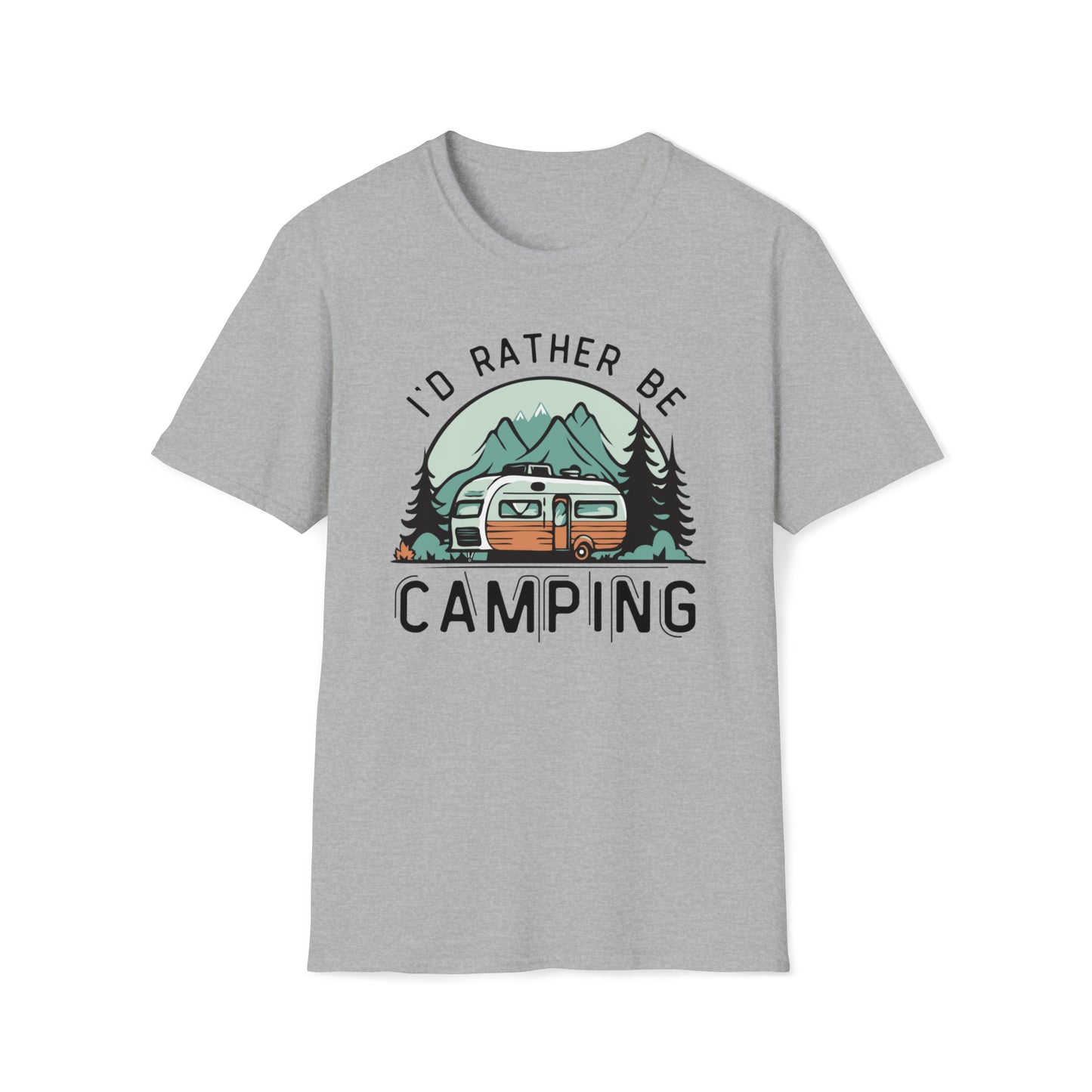 Unisex Softstyle T-Shirt, I'd Rather Be Camping