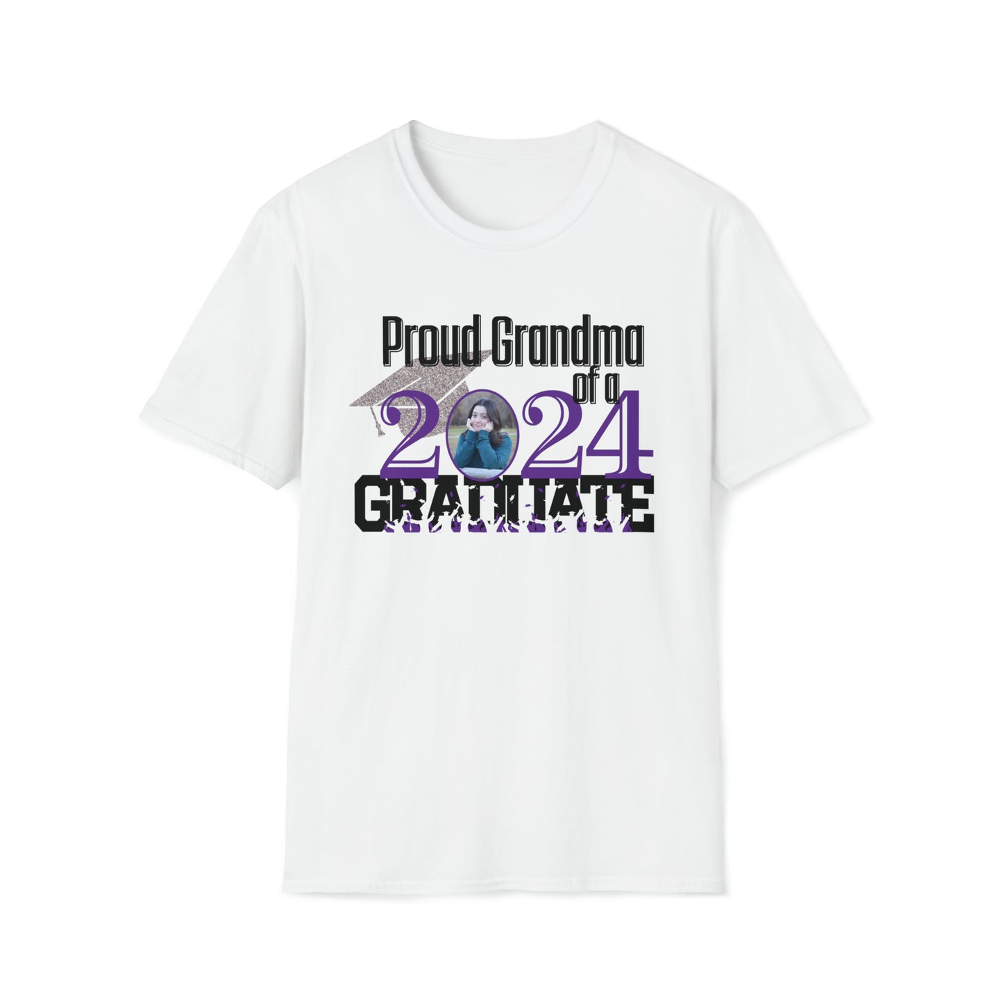 Custom Unisex Softstyle T-Shirt, 2024 Graduate Shirt, Proud Mom, Proud Dad, Proud Grandparent, Grandma, Grandpa of Graduate 2024