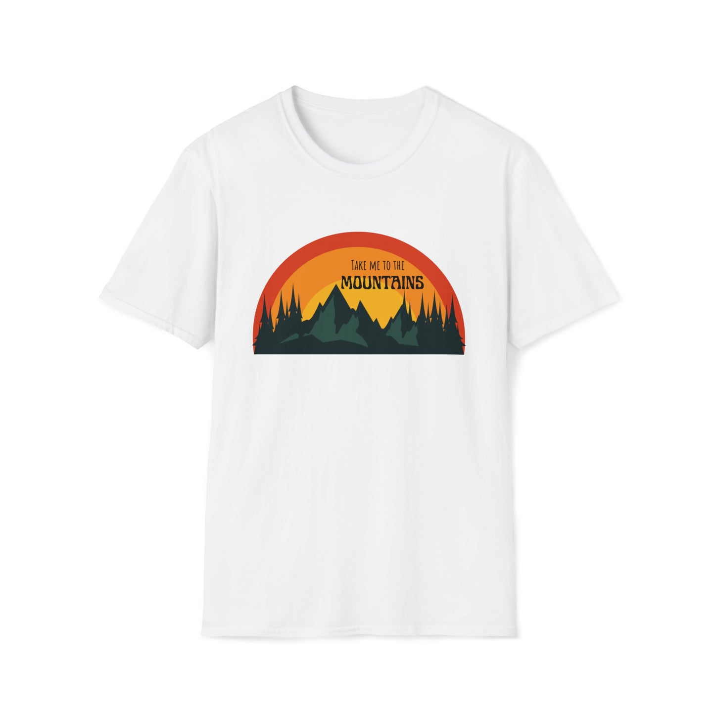Unisex Softstyle T-Shirt, Take Me To The Mountains