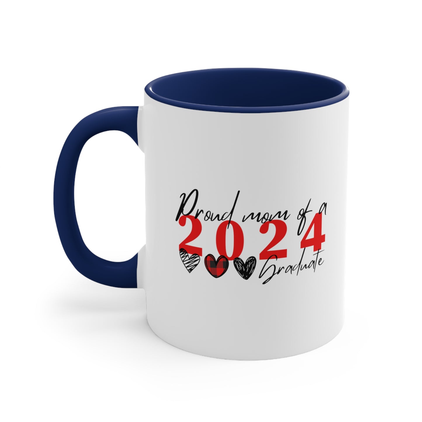 Accent Coffee Mug, 11oz, 2024 Graduate mug, Proud Mom, Proud Dad, Proud Grandparent, Grandma, Grandpa of Graduate 2024