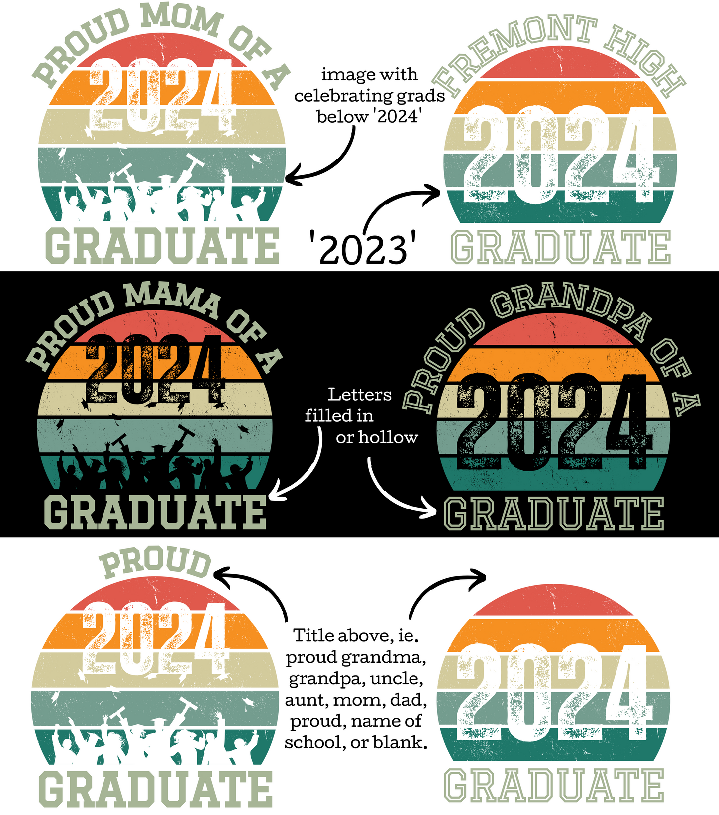 Unisex Softstyle T-Shirt, Retro 2024 Graduate Shirt, Proud Mom, Proud Dad, Proud Grandparent, Grandma, Grandpa of Graduate 2024