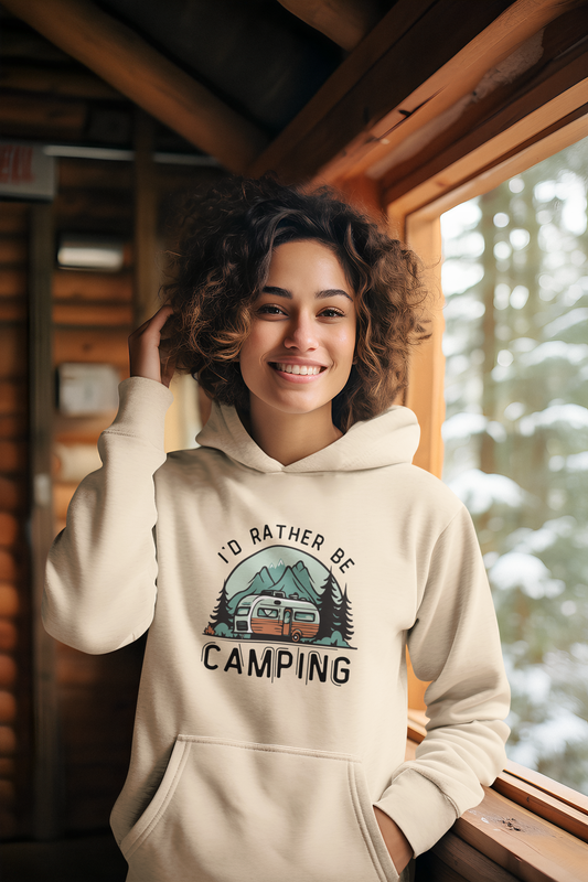 Unisex Heavy Blend™ Hooded Sweatshirt, I'd Rather Be Camping Hoodie for Adults