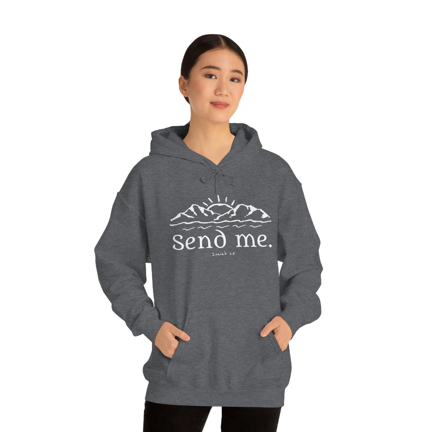 Unisex Heavy Blend™ Hooded Sweatshirt, Send Me Missionary Hoodie