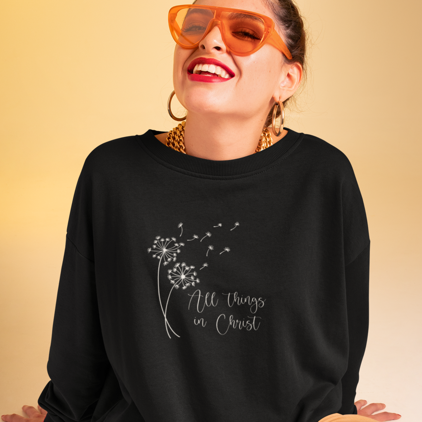 Unisex Heavy Blend Crewneck Sweatshirt, All Things In Christ, Dandelion Seeds, Philippians 4:13, 2023 Youth Theme, LDS Young Women