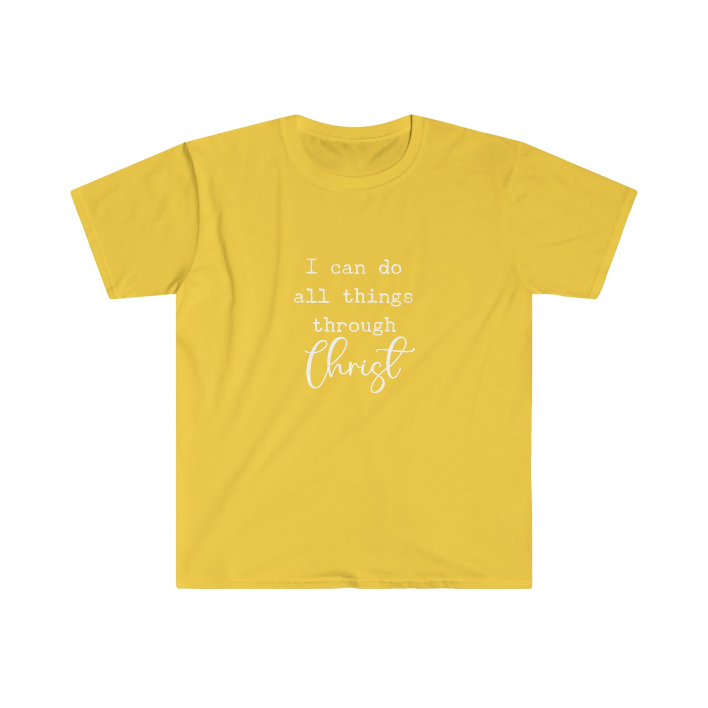 Unisex Softstyle T-Shirt, I Can Do All Things Through Christ, Philippians 4:13, Young Men, Young Women, 2023 Youth Theme, Girl's Camp