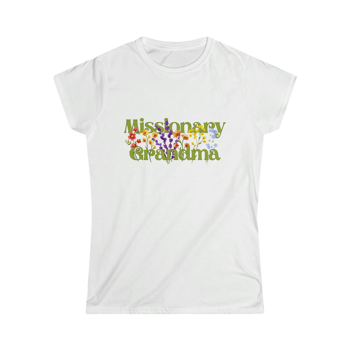 Women's Softstyle Tee, Missionary Mom, LDS Missionary Grandma Shirt