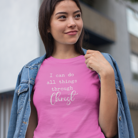 Women's Softstyle Tee, I can do all things through Christ