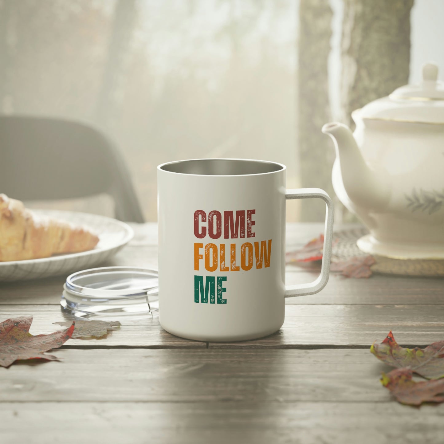 Insulated Mug, 10oz with lid, Come Follow Me, Luke 18:22, General Conference, Mother's Day Gift, Father's Day Gift
